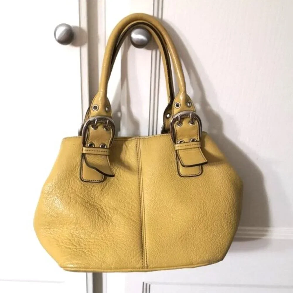 Tignanello Yellow Pebble Leather‎ Handbag 10